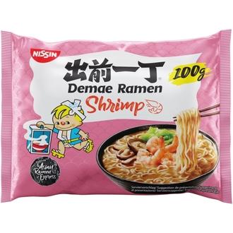 Nissin 100g Demae Ramen Katkaravunmakuinen Ramen-pikanuudelikeitto kalorit ja ravintosisältö