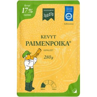 Kuusamon Juusto Paimenpoika kevyt kermajuustoviipaleet 17% 280 g kalorit ja ravintosisältö