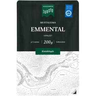 Kuusamon Juusto mustaleima Emmentaljuusto viipale 200 g kalorit ja ravintosisältö