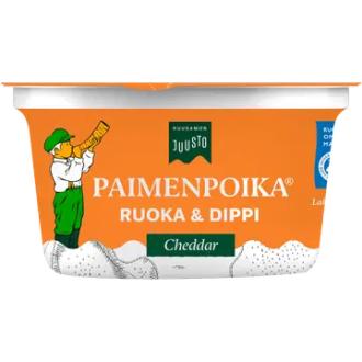Kuusamon Juusto Paimenpoika Ruoka & Dippi Cheddar sulatejuusto 200 g kalorit ja ravintosisältö - 275 kcal