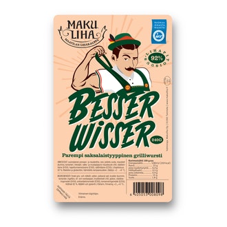 Makuliha Besserwisser grilliwursti 240g kalorit ja ravintosisältö