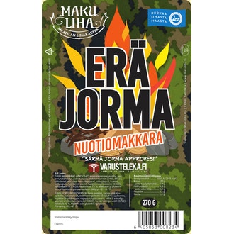 Makuliha Eräjorma grillimakkara 270g kalorit ja ravintosisältö