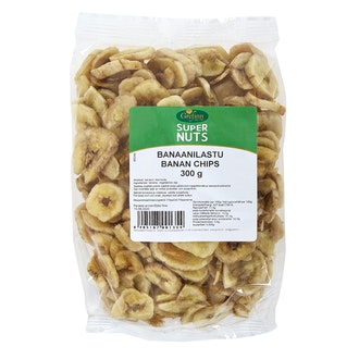 Grefinn Super Nuts banaanilastu 300g kalorit ja ravintosisältö - 530 kcal