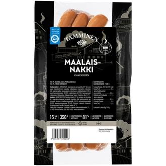 Tamminen Maalaisnakki 15kpl 350g kalorit ja ravintosisältö - 296 kcal