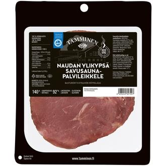 Tamminen naudan ylikypsä savusaunapalvileikkele 140g kalorit ja ravintosisältö - 126 kcal
