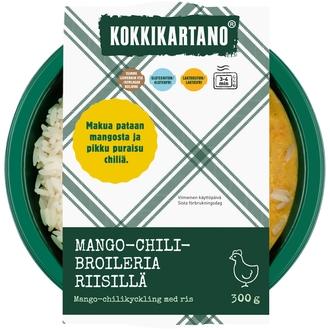 Kokkikartano Mango-chilibroileria riisillä 300g kalorit ja ravintosisältö