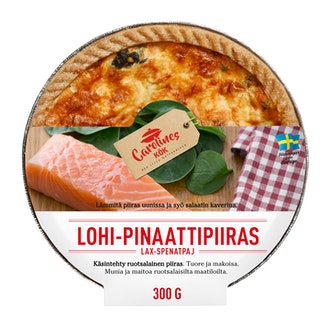 Carolines Kök lohi-pinaattipiirakka 300g kalorit ja ravintosisältö - 240 kcal
