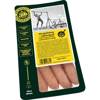 Helsingin Makkaratehdas lämminsavustettu raakamakkara mustaleima-vitlök 260g kalorit ja ravintosisältö