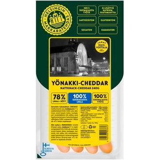 Helsingin Makkaratehdas Yönakki-Cheddar 240 g kalorit ja ravintosisältö