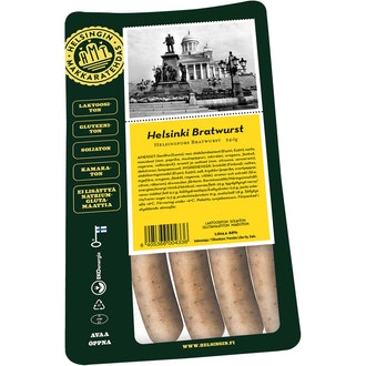 Helsingin Makkaratehdas Helsinki bratwurst 240g kalorit ja ravintosisältö