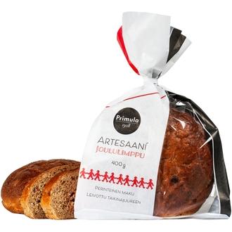 Primula Artesaani joululimppu 400 g sekaleipä kalorit ja ravintosisältö - 270 kcal