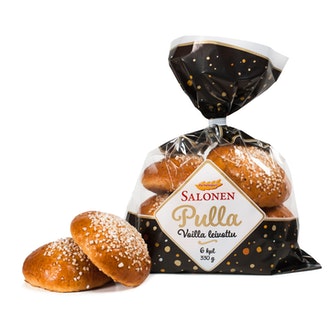 Perheleipuri Salonen Pulla voilla leivottu 6 kpl 330g vehnäpulla kalorit ja ravintosisältö