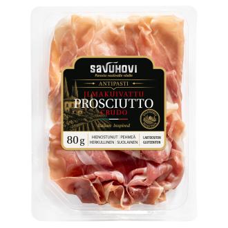 Savuhovi Prosciutto crudo stagionato 80 g kalorit ja ravintosisältö - 239 kcal