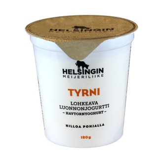 Helsingin meijeriliike luonnonjogurtti 180g tyrni kalorit ja ravintosisältö - 86 kcal