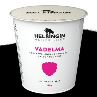 Helsingin Meijeriliike - Vadelma - lohkeava luonnonjogurtti 150g kalorit ja ravintosisältö