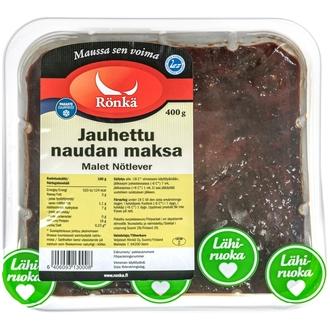 Rönkä Naudan maksa jauhettu 400g pakaste kalorit ja ravintosisältö