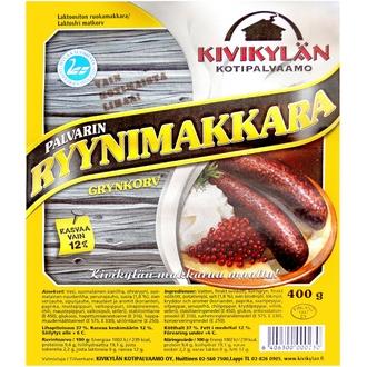 Kivikylän Palvarin ryynimakkara 400g kalorit ja ravintosisältö