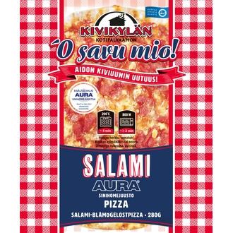 Kivikylän Salami-Aurajuusto Pizza 280 g kalorit ja ravintosisältö