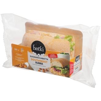Fresh Hetki Suosikkiciabatta Southwest kana 180g kalorit ja ravintosisältö - 265 kcal