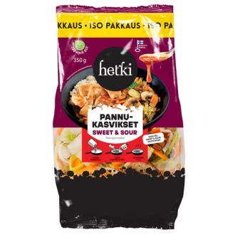Fresh Hetki Sweet & Sour Pannukasvikset 350g kalorit ja ravintosisältö - 43 kcal