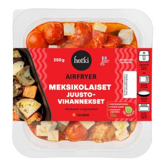 Hetki Airfryer meksikolaiset juustovihannekset 300g kalorit ja ravintosisältö - 88 kcal