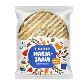 Trube Marjasaavi Herukkaboston 350g herukkatäytteinen bostonpulla kalorit ja ravintosisältö - 333 kcal