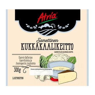 Atria Samettinen kukkakaalikeitto 300g kalorit ja ravintosisältö - 54 kcal