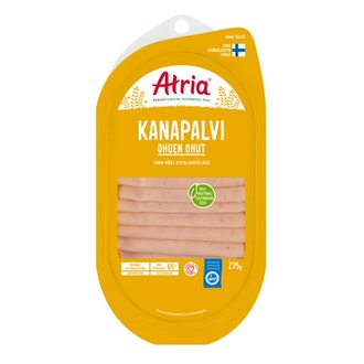 Atria Ohuen Ohut Kanapalvi 275g kalorit ja ravintosisältö - 84 kcal