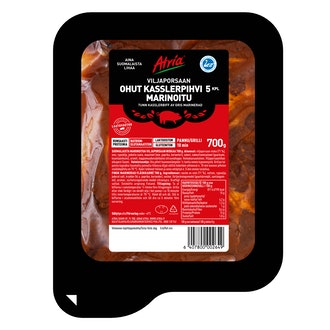 Atria Viljaporsaan Kasslerpihvi Marinoitu 700g kalorit ja ravintosisältö - 195 kcal