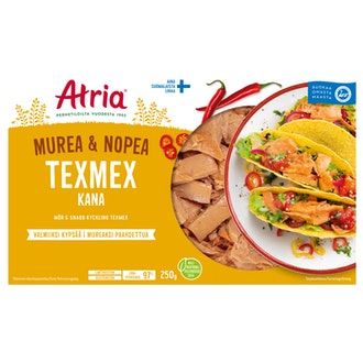Atria Murea & Nopea Kana Texmex 250g kalorit ja ravintosisältö - 225 kcal
