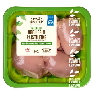 Jyväbroiler Broilerin Paistileike Naturelli 600g kalorit ja ravintosisältö