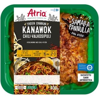 Atria Yhden Pannun Kanawok Chili-Valkosipuli 400g kalorit ja ravintosisältö - 144 kcal