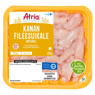 Atria perhetilan kana fileesuikale naturel 250g kalorit ja ravintosisältö - 99 kcal