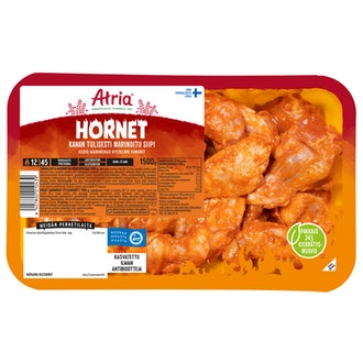 Atria Kanan Hornet Tulisesti Marinoitu Siipi 1500g kalorit ja ravintosisältö - 195 kcal