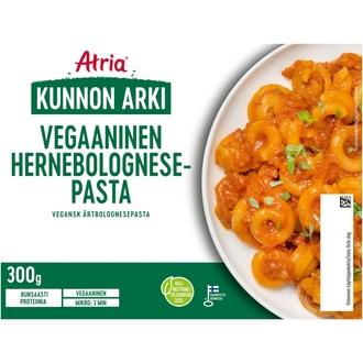 Atria Kunnon Arki Vegaaninen Hernebolognesepasta 300g kalorit ja ravintosisältö