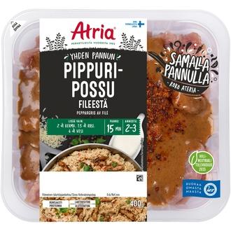 Atria Yhden Pannun Pippuripossu Fileestä 400g kalorit ja ravintosisältö - 156 kcal