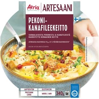 Atria Artesaani Pekoni-Kanafileekeitto 340g kalorit ja ravintosisältö
