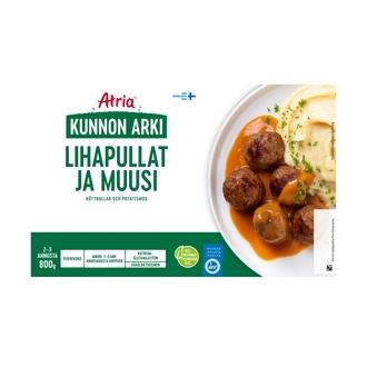 Atria Kunnon Arki Lihapullat ja Muusi 800g kalorit ja ravintosisältö