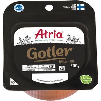 Atria Juhla Gotler Kinkkumakkara 200g kalorit ja ravintosisältö - 163 kcal