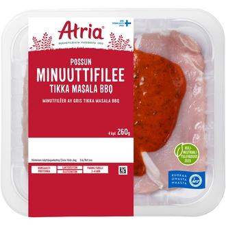 Atria Possun Minuuttifilee Tikka Masala BBQ 260g kalorit ja ravintosisältö - 142 kcal