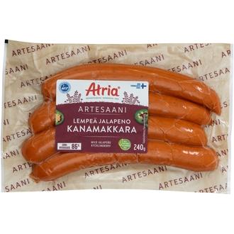 Atria Artesaani Lempeä Jalapeno Kanamakkara 240g kalorit ja ravintosisältö