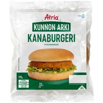 Atria Kunnon Arki Kanaburgeri 115g kalorit ja ravintosisältö - 260 kcal