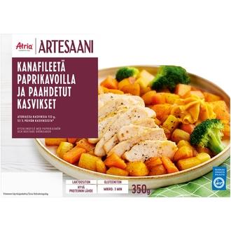 Atria Artesaani Kanafileetä Paprikavoilla ja Paahdetut Kasvikset 350g kalorit ja ravintosisältö