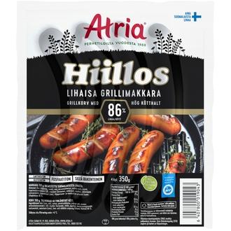 Atria Hiillos Lihaisa Grillimakkara 350g kalorit ja ravintosisältö - 287 kcal