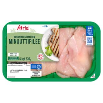 Atria kanan minuuttifilee maustamaton 570 g kalorit ja ravintosisältö - 99 kcal