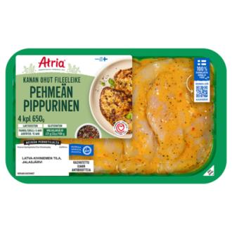 Atria kanan ohut fileeleike pehmeän pippurinen 650g kalorit ja ravintosisältö - 106 kcal