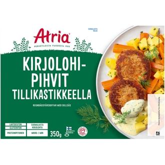 Atria Kirjolohipihvit Tillikastikkeella 350g kalorit ja ravintosisältö - 103 kcal