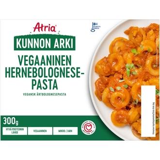 Atria Kunnon Arki Vegaaninen Hernebolognesepasta 300g kalorit ja ravintosisältö