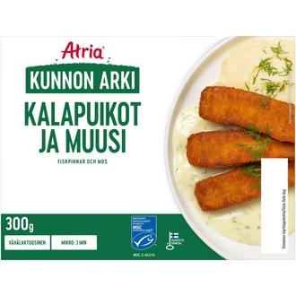Atria Kunnon Arki Kalapuikot ja Muusi 300g kalorit ja ravintosisältö