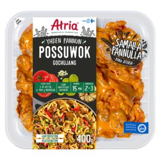 Atria Yhden Pannun possuwok Gochujang 400 g kalorit ja ravintosisältö - 155 kcal